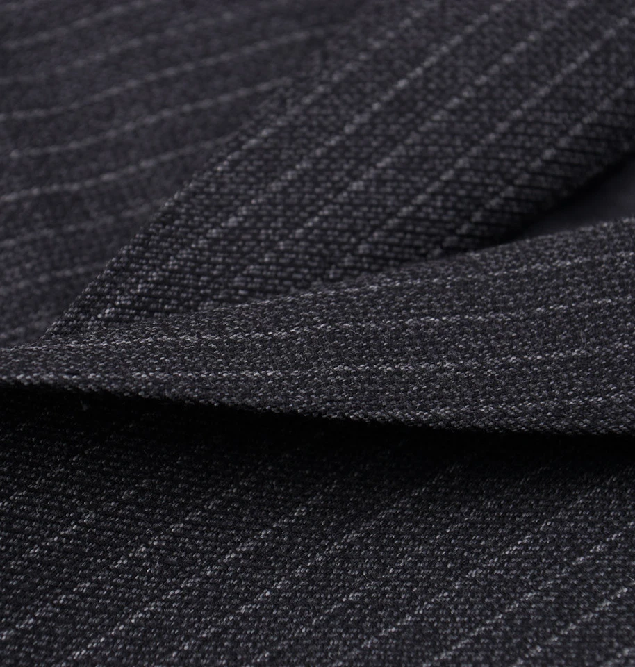 NWT $1595 Z ZEGNA Gray Woven Stripe Wool Suit 'Drop-8' Slim-Fit 44 L (Eu 54L) - Image 3 of 4
