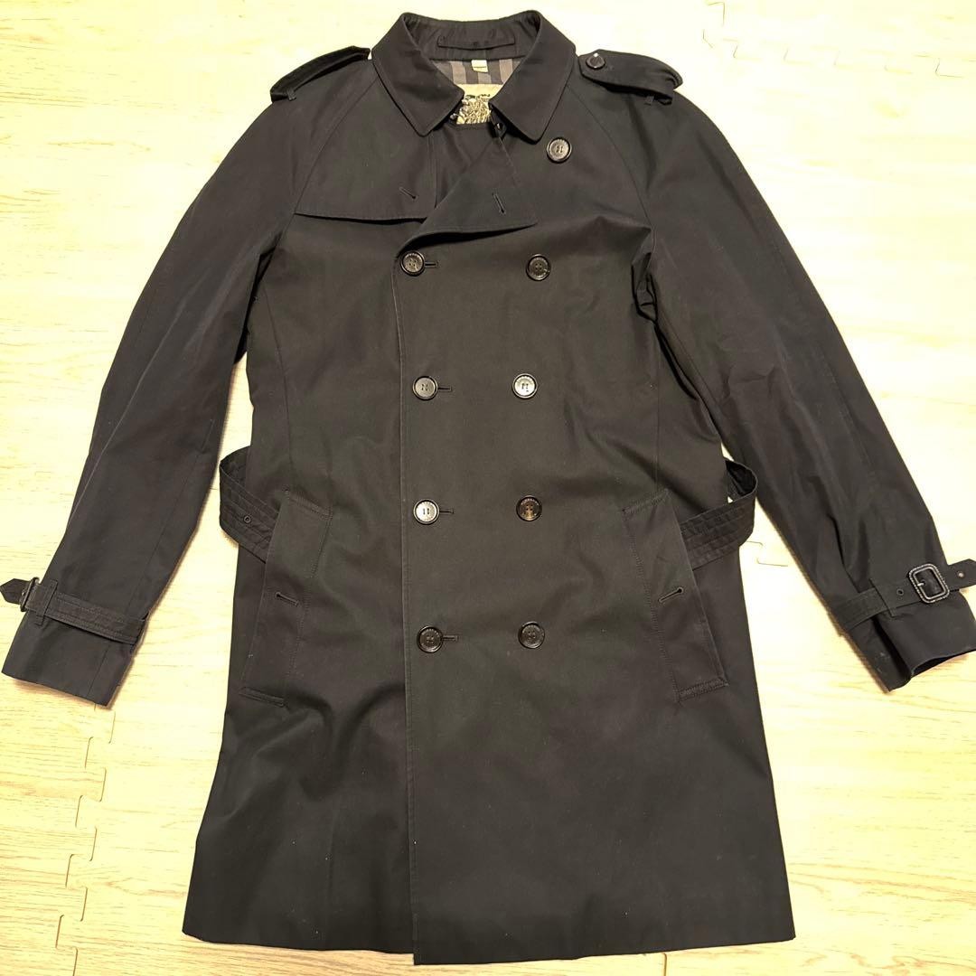 Burberry black trench coat size 50 Vintage Extremely rare Men's From Japan