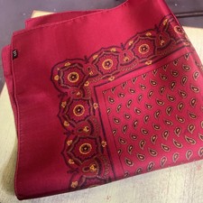 Men  s All Silk English Pocket Square 17.5  sq Ruby Red
