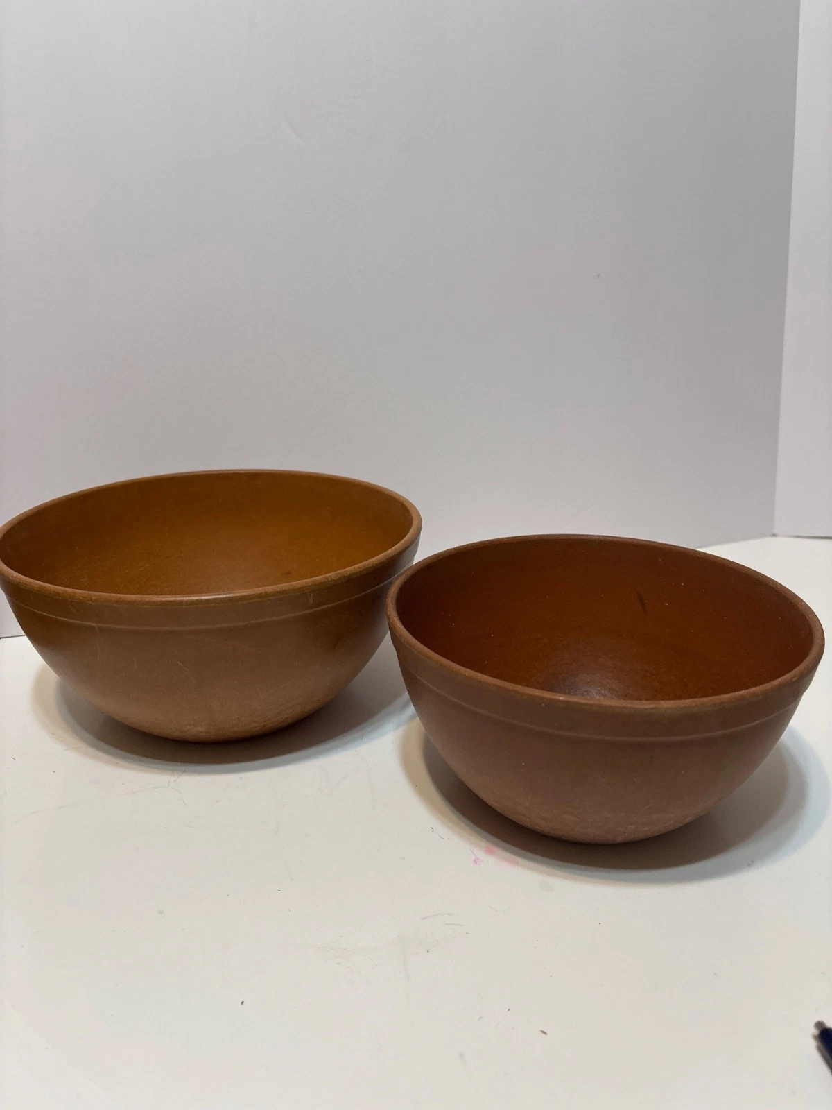 Ellingers Agatized Wood 2 Serving Mixing Bowls. # 21 and # 22 7” and 8.5”