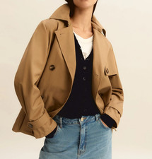 Trench doppiopetto in gabardina antigoccia tortora EMME modello PELOTA