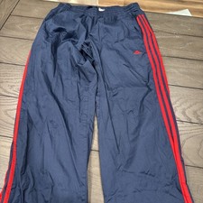 vintage y2k adidas ClimaProof Track Pants Black Blue Men's Large