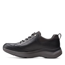 Clarks Mens Wave 2.0 Vibe Black Leather Active Sneakers Shoes 4