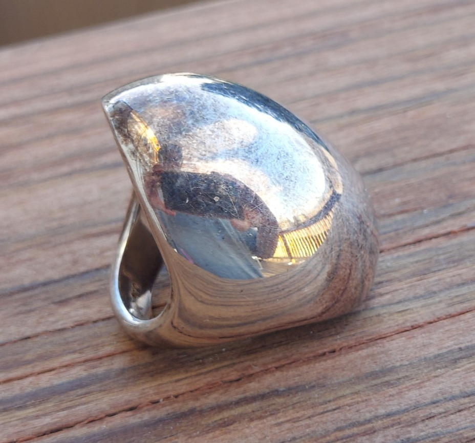 Massive VTG Solid 999 Silver Mexico Ring Artisan … - image 2