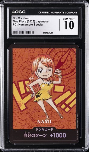 PC JAPONESA DE UNA PIEZA 2026: KUMAMOTO ESPECIAL DON!! - NAMI CGC 10 GEMA COMO NUEVO - Imagen 1 de 2