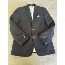 Tommy Hilfiger Blazer Boys 14 Navy Gold Crest Buttons Logo Lining Preppy