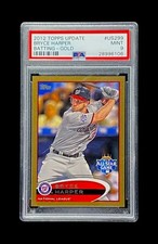 ⭐️2012 Topps Update Bryce Harper Batting GOLD Rookie Card #US299_/2012?PSA-9. rookie card picture