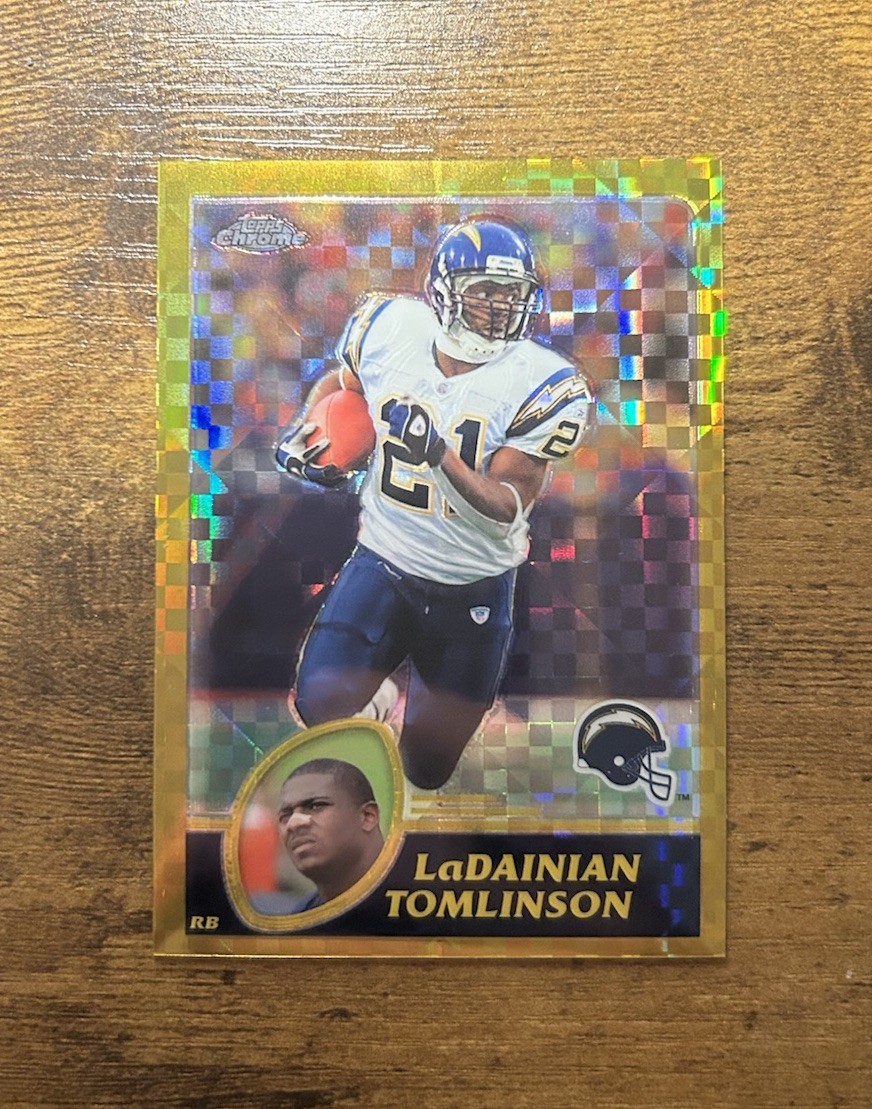 LADAINIAN TOMLINSON 2003 TOPPS CHROME #140 GOLD XFRACTOR /101 CHARGERS HOF GOAT