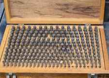 Precision .251"-.500" PLUS Plug Pin Gage Set M-2 Machinist Tooling w/ Wood Case