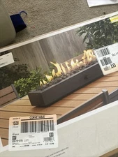 Threshold 28" Outdoor Gas Tabletop fire pit includes lava rocks Rectangular 