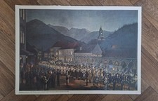 Old Print Of Parade Of Miners In Eisenerz c1843 Austria History 17 X 12 Inch