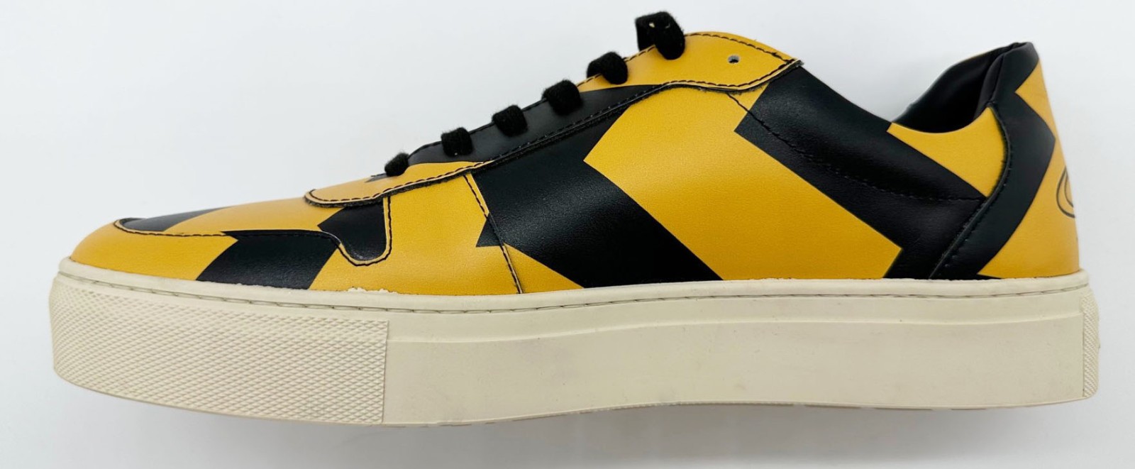 VIVIENNE WESTWOOD BLACK & YELLOW LEATHER TRAINERS SHOES BNWB RARE UK10 EU44 US11 image 9