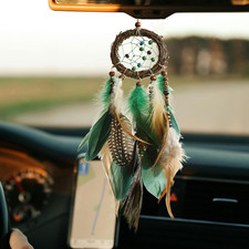 Mini Dream Catcher for Car Rear View Mirror Accessories - Handmade Small Green D