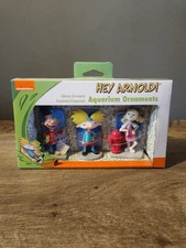 BNIB Nickelodeon HEY ARNOLD! Fish aquarium ornaments Arnold, Gerald & Helga