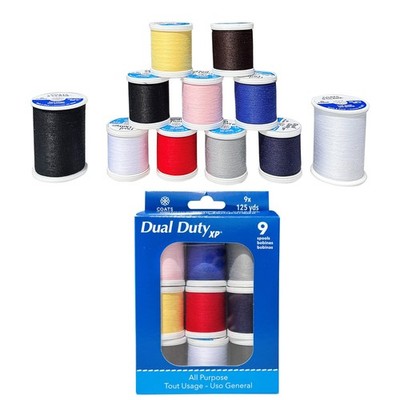 11 Bobbins Dual Duty XP All Purpose Thread Set with Black White 400 Yard
