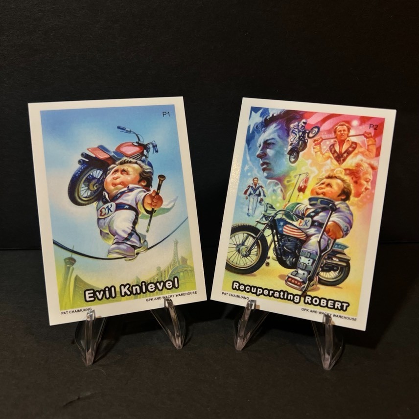 2025 GARBAGE PAIL KID GROSS CARD CON 2 CARD PROMO SET EVIL KNIEVEL