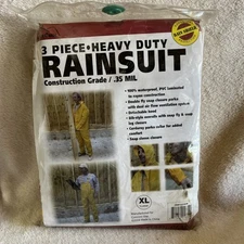 Boulder Creek Yellow PVC-Coated Rayon Three Piece Rain Suit X-Large