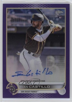 2022 Topps Chrome Rookie Purple Refractor /250 Ivan Castillo #RA-IC Auto RC 1ar2