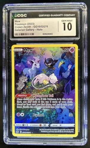 2023 Pokemon SWSH Crown Zenith Mew Galarian Gallery #GG10/GG70 CGC 10