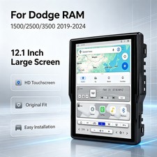 Ram 1500 2500 3500 Radio 2019-2024 GPS Car Navi Tesla Style Wireless Carplay BT