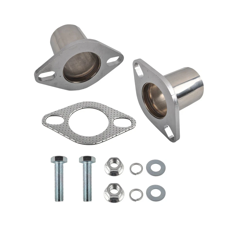 All Out Fab 2.5 inch Exhaust Flange Repair Pipe Kit 2 Bolts & Gasket hardware Foto 2 de 4