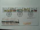 GB FDC 1980 Railways signed David Gentleman stamp designer Manchester FDI