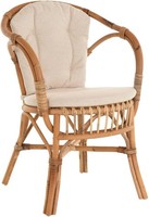 Sessel Aus Echtem Rattan,Korb-Stuhl Flecht-Sessel (UngeschäLt Natur Mit Kissen)