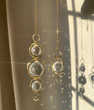 Crystal Suncatchers for Windows Hanging, 2Pcs Garden Sun Catcher Crystal Prism B