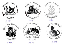 Custom Round Book Embosser-From The Library of -Personalized Book Cat Embosser