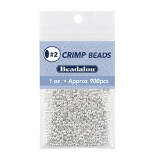 900 PCS Crimp Beads, Size 2, 1 oz, Silver Plated, Jewelry Making, Crafts