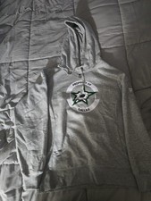 dallas stars fanatics authentic pro Gray Pullover Hoodie Men's Size Medium