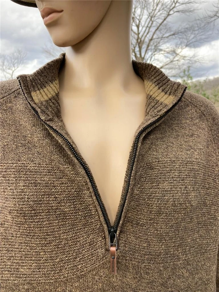 Smartwool 1/2 Zip  Sweater Men's X Large Heather Brown - Image 4 of 4