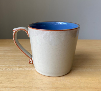 DENBY HERITAGE FOUNTAIN 3.5'' Tan Blue Mug - England - EUC - 7 Available