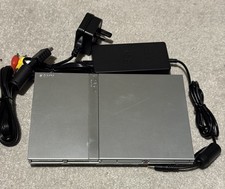 Sony PS2 PlayStation 2 Slim Silver ConsoleWith AV And Power Lead - Tested