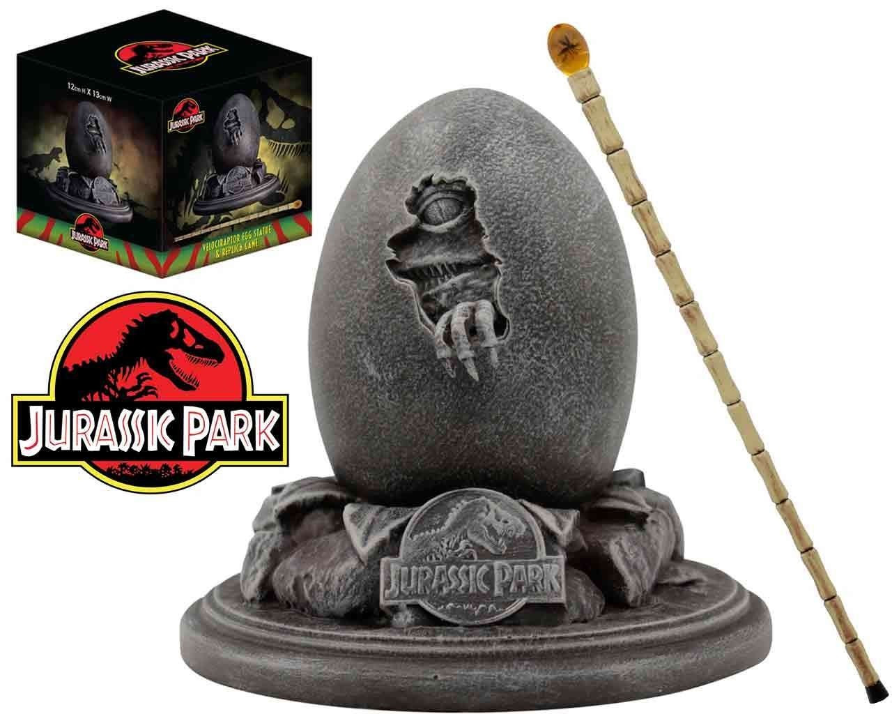 Jurassic Park 30Th Anniversary Velociraptor Egg Statue & Hammond Cane Fanattik