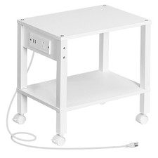 HOOBRO 2-Tier Printer Stand with Charging Station, Under Desk Printer Table, Pri