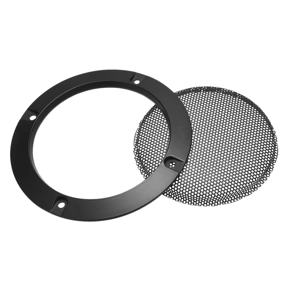 Cubierta de parrilla 4" malla decorativa círculo subwoofer protector protector negro Foto 4 de 4