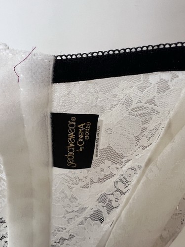 Seductive Wear by Cinema Etoile White Bridal Sheer Lace Lingerie Thong 4 Pc Smal - Picture 9 of 9