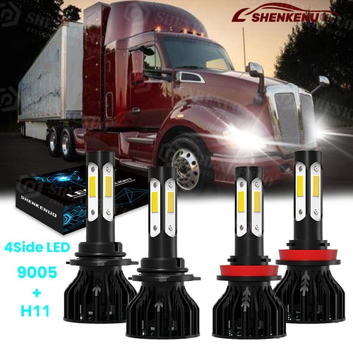 4Pcs For Kenworth T370 T660 T600 T270 T800 T470 LED Headlight Bulb High+Low Beam eBay