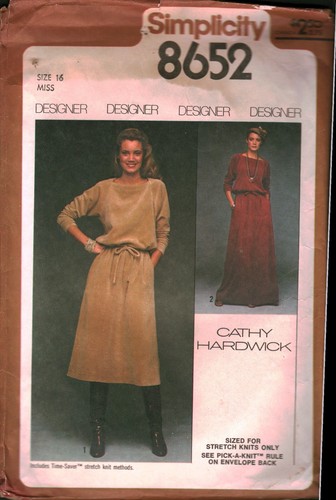 8652 Vintage Simplicity SEWING Pattern Misses Pullover Dress Two Piece OOP Sew
