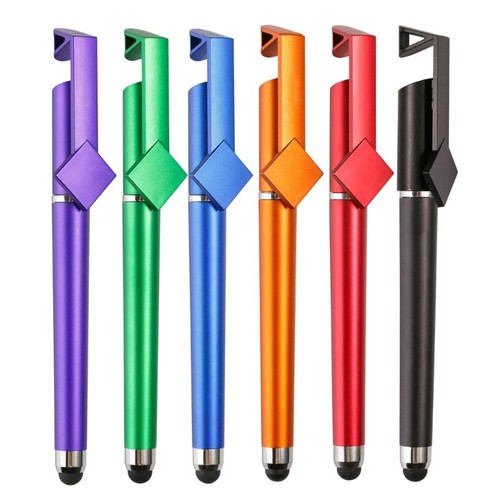 12PCS 3 in 1 Touching Screen Pen Stylus Pen with Ballpoint Pen Phone Stand