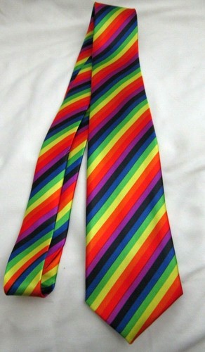 Gay Pride Rainbow Striped Stripes Unisex Men's Tie Necktie 57" Longx 3" Wide-New