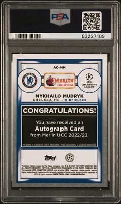 22-23 Topps Finest MUDRYK ムドリク 直筆サイン RC 2023 Topps Finest Road To Euro 2024 Ukraine Mykhailo Mudryk