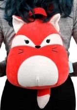 NWT 10"FiFi Red Fox Squishmallow Plush Kids Backpack Back Zip COMPUTER POUCH BTS