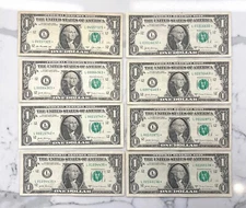 8 LOT of  L $1 STAR Replacement Notes One Dollar Bills 1-2013 and 7-2017