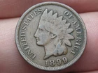 1899 Indian Head Cent Penny- Chocolate Brown, VG/Fine Details