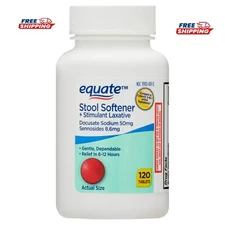Equate Stool Softener Plus Stimulant Laxative Tablets for Constipation, 120 Coun