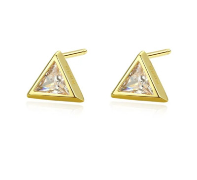 Funkelnde Dreieck Zirkonia Ohrstecker 925 Silber Gold/Silber, Liebe