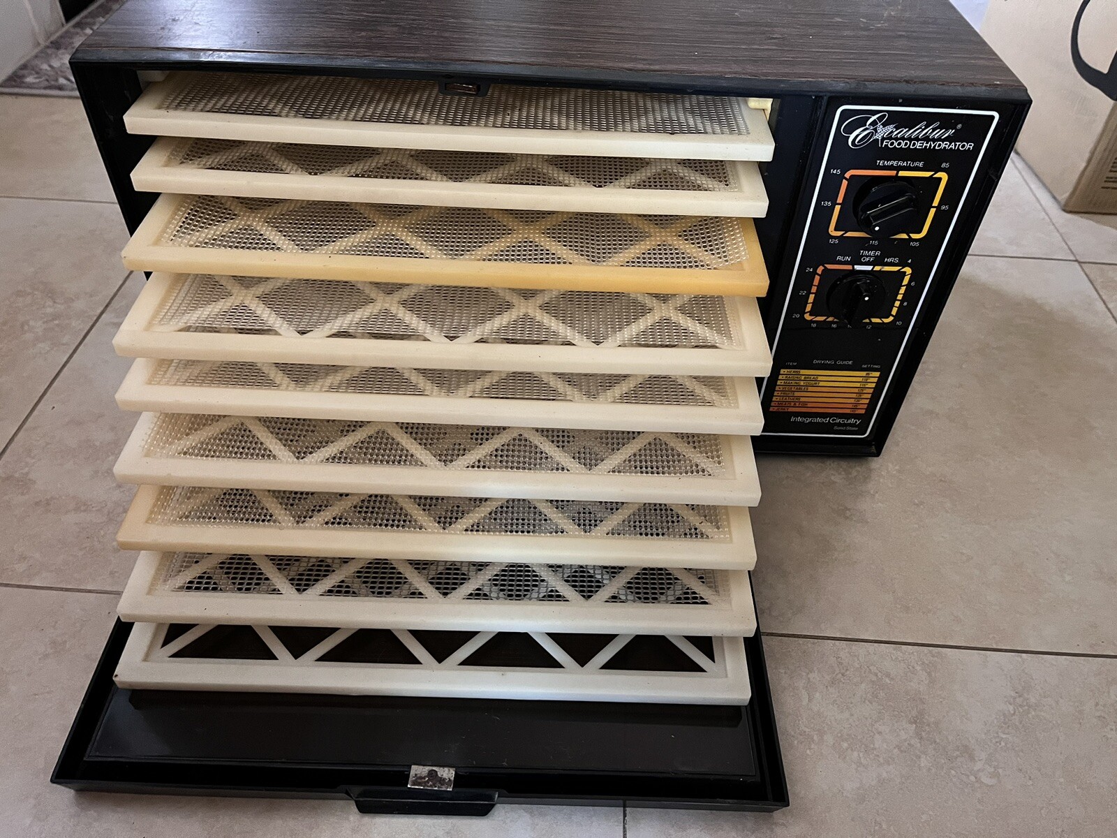 Excalibur 9Tray Food Dehydrator Adjustable Temp, Works Great eBay