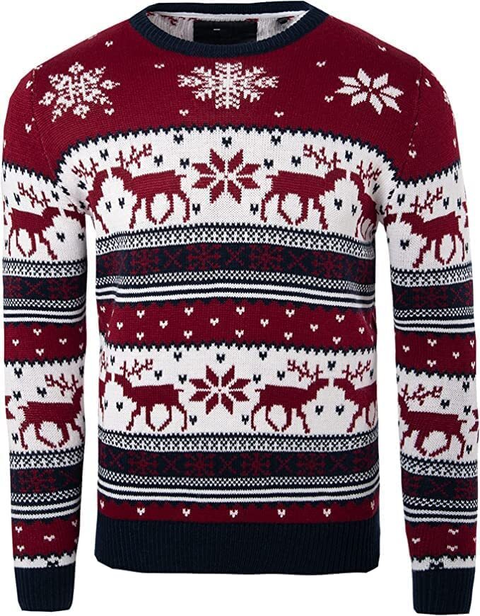 Soulstar Mens Knitted Xmas Rudolf Reindeer Snowflake Festive Deer